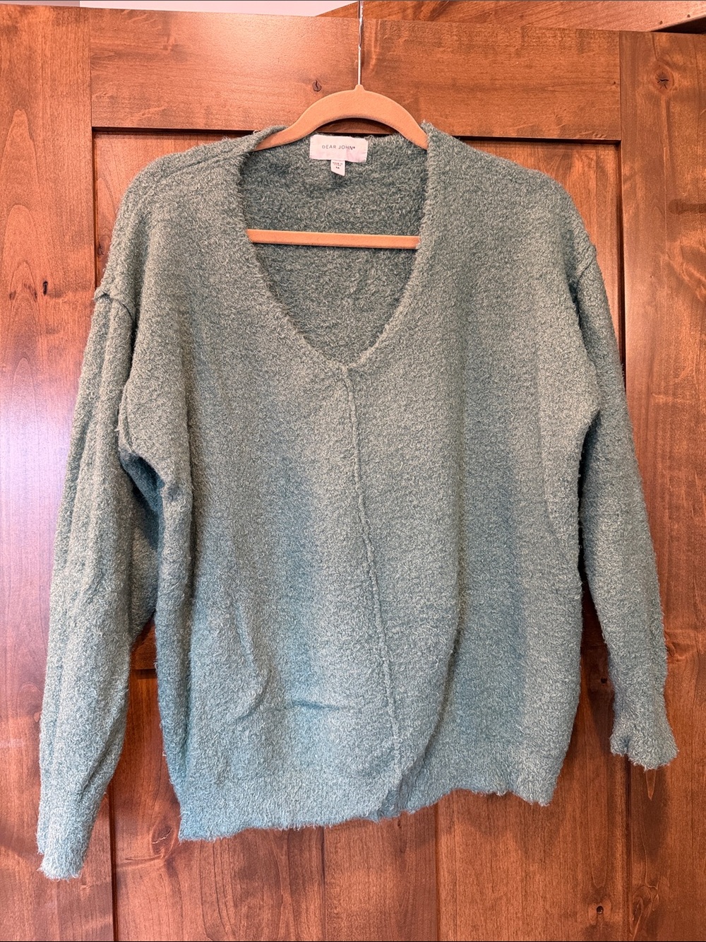 Dear John Sage Green V‑Neck Sweater